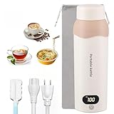 【2026年登場】電気ケトル PSE認証済み ポータブル 携帯500ml 304ステンレス網 トラベルケトル 6段温度調節 湯沸かし キャンプ・宿泊・出張・オフィス対応 持ち運びケトル 水筒 電気温水カップ ステンレス 空焚き防止