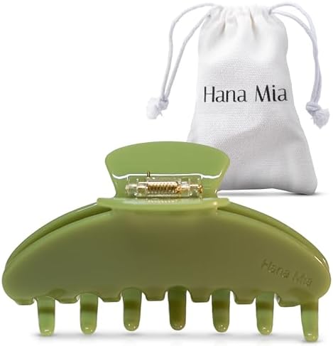 Luxury Green Claw Clip for Women | Our Large 4 Inch Hair Clip Creates Beautiful Half Ups, Secure Updos & Chic Daily Styles | Premium Acetate Claw with Secure Hold & Snag Free Teeth for Easy Styling
