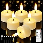 NRAVXAC Pillar LED Tea Light Small Candles Rechargeable with Remote Control