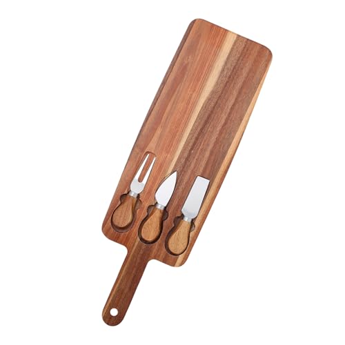 IMIKEYA Planche à Découper Bois Avec Plateau De Service Pour Fromage Charcuterie Fruits Et Légumes De Couverts Pour Apéritif Et Réception