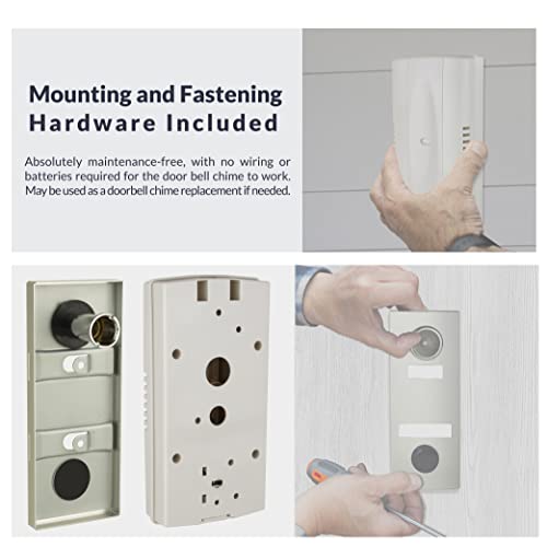 2-Note Mechanical Door Bell Chime and Door Button with Viewer, Silver by Newhouse Hardware - Image 5