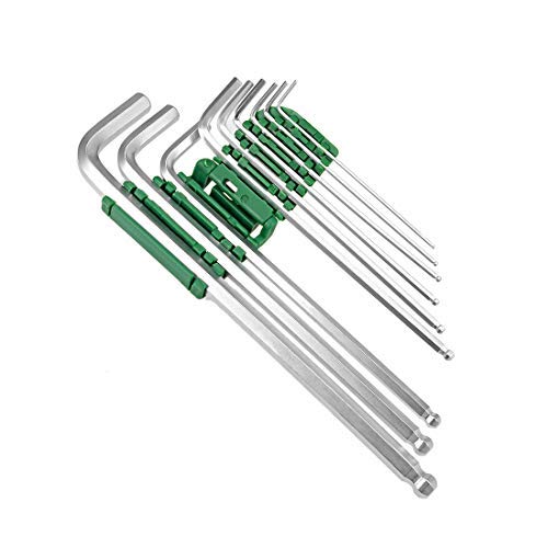Edward Tools Inbusschlüssel-Set 9-teilig – Mit Kugelenden, Größen 1,5–10 Mm, Aus CRV-Stahl | Inkl. Kunststoff-Clip, Bis 25° Winkel
