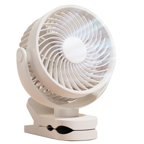 Personal Clip on Fan 2000mAh Battery Operated, Type-C 4 Speed Max 8.5 Hrs 360° adjustment Clip fan,...