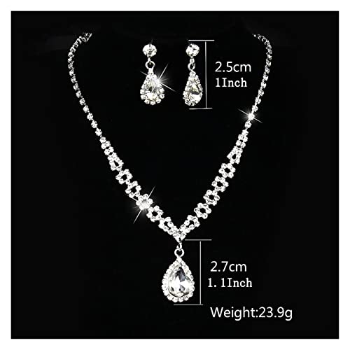 Collier couleur argent et boucles d'oreilles pour mariage