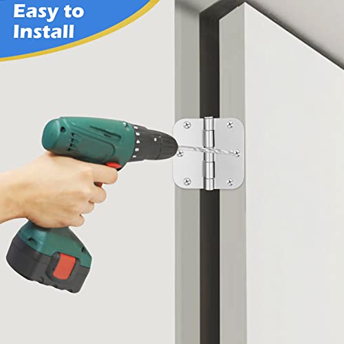 3 Pack Door Hinges Matte White,3.5 Inch Matte White Door Hinges With 5/8" Radius,Fit Standard Door/Bedroom Door/Exterior Door/Interal Door Hardware Hinges,Matte White Finish Door Hinges #TOP4