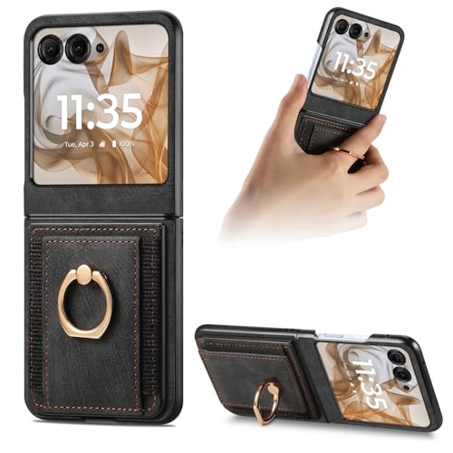 For Motorola(���g���[��) moto razr50 Ultra �p �P�[�X Motorola moto razr50 Ultra �p �J�o�[ �yNOUKAJU�z �J�[�h�|�P�b�g�t�� ���� PU���U�[ ��G�肪�ǂ� �����h�~ �Ռ��z�� �ϖ��C �S