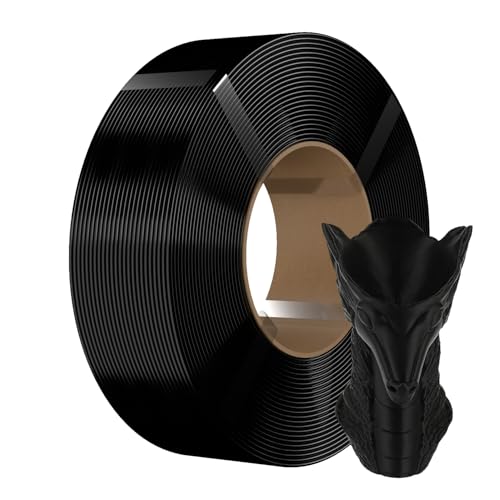 eSUN PLA Basic Refill Filament Black 1.75mm 1KG 3D Printer Filament No Spool PLA Refilament Suitable for Bambu Lab and eSUN Reusable Spools