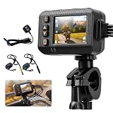 SIXTOP Dash cam per moto HDR (anteriore e posteriore), dash cam per moto con doppio obiettivo da 2 pollici, telecamera per moto IP67 con registrazione in loop