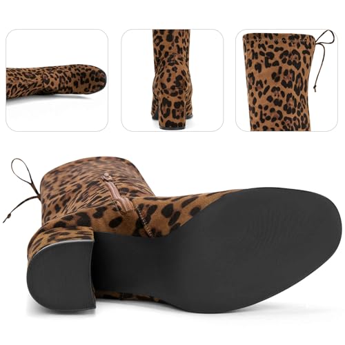 Perphy Round Toe Chunky Heel Over the Knee Boots for Women3