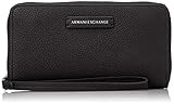 Asa sin correa adicional. Armani ExchangeWristlet Round ZipMujerCarterasNegro (Negro/Black) 2x20x11 Centimeters (B x H x T)