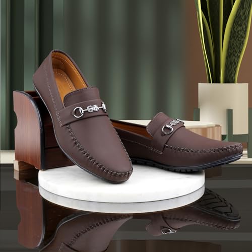 Image of WUGATTI Men's Leather Slip-On 100% Pure Leather Stylish Standard Casual Loafers