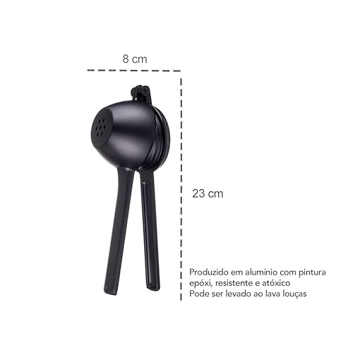 Espremedor de Limao e Laranja Plus Aluminio Sem Soldas Preto