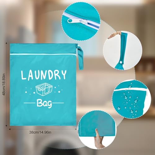 2 Tamaños Bolsa Ropa Sucia Viaje,Laundry Bag Para Ropa Sucia Húmeda/Seca Cordón Compacto y Cremallera Ropasvde Viaje Bolsas para Acampar Natación Gimnasio Viajes en Familia y Vacaciones - imagen 4