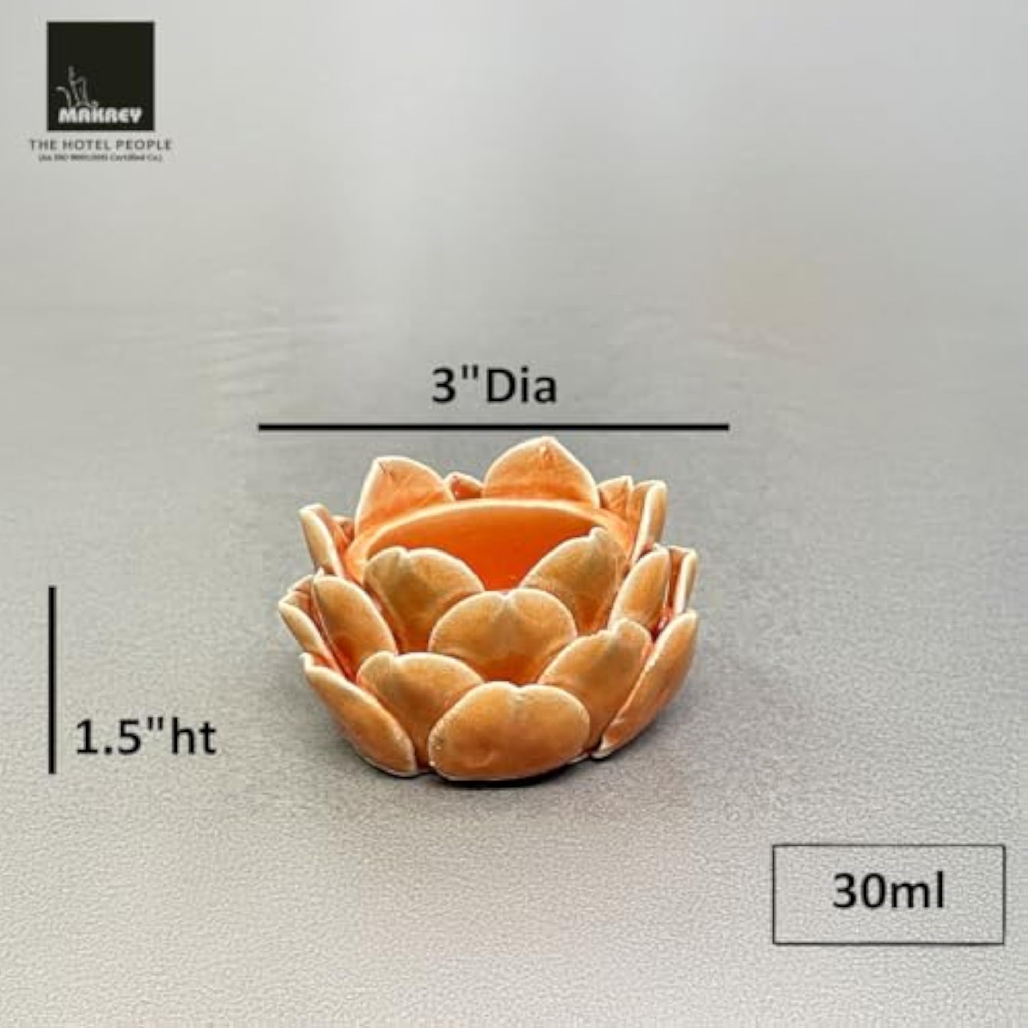Ceramic Lotus Flower Diya Candle Holder Set, 4pcs