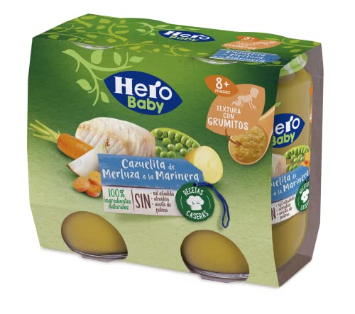 Hero Baby Recetas Caseras Tarritos de Cazuela de Merluza - Pack de 2x190gr