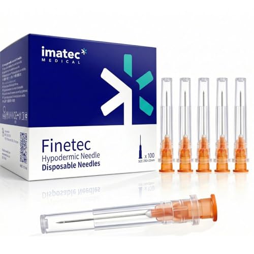 Image of 25G x 25mm Tips – 1 Inch, Box of 100 – Disposable Luer Lock Needle Tips – Science, Lab, and Experimental Use - Imatec