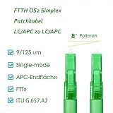 Elfcam LC/APC a LC/APC Blanc Kabel Światłowodowy, Biały, 10 metrów