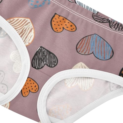 Artistic Girls Underwear Toddlers 2t Cotton Girl Panties Cute Colorful Hearts Briefs Undies Kids4
