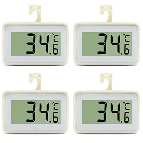 FunnyMe 4PCS Digital Refrigerator Thermometer,...