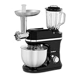 Procesador 3 en 1 para amasar, mezclar y batir, incluyendo batidora, picadora de carne y accesorios