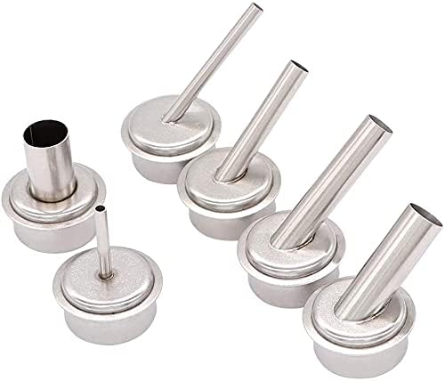 9pcs/set 861DW Hot Air Gun Resisting Nozzles Quick 861dw Rework Station Heat Gun Resisting Nozzles 45 Degree Curved Angle Nozzle Sleeve for PCB Microscope Soldering Repair