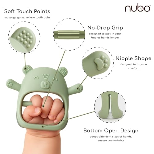 Image of Nubokind Koala Wrist-Fit No-Drop Baby Teether | Silicone Teething Toy for 3-12 Months | BPA Free, BIS Certified Chew Toy for 0-6 Months, Molar Relief | Sky Blue | Single Pack