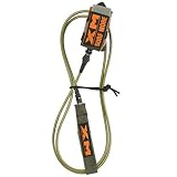 XM SURF MORE Premium Surfboard Leash, 6ft, Made in USA, Comp Cord Thickness (0.220in), Key Pocket, U