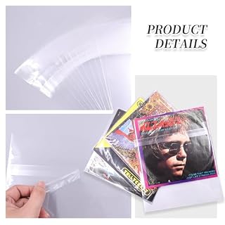 Pochettes extérieures pour disques vinyle avec rabat antistatique, pochettes extérieures adhésives transparentes pour protection de collection (17,8 - 25) – Image 4