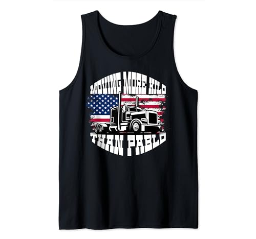 Trucker American Flag Big Rig Semi-Trailer Truck Driver Gift Tank Top