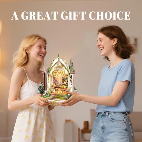 DIY Miniature House Kit, Book Nook Mini House Bookshelf Decor 3D Wooden Puzzle for Adults, Birthday Gift for Family, Friends - Dreamland Floral Studio — view 6