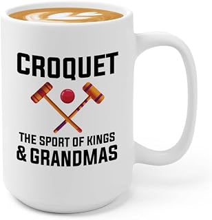 Flairy Land Croquet Coffee Mug 15oz White - Croquet: the sport - Tennis Racquetball Outdoor Game Netball Softball For Sport Lover