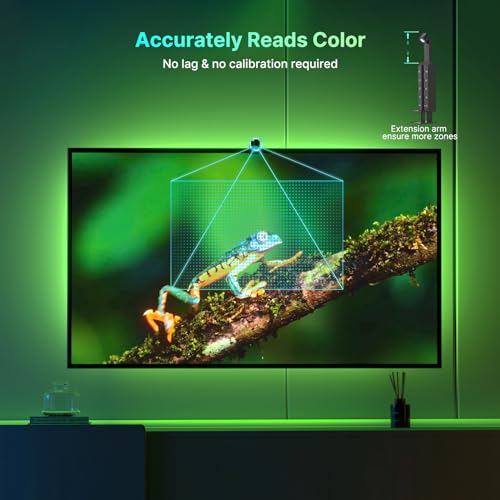 deerdance TV LED Backlight Sync to Screen TV LED Lights that Change with TV Picture Immersive LED TV Light with AR Sensor Camera RGB LED Light Strip for TV PC 65 24-100inch 14.8FT (App Control) by deerdance - Used condition - Image 3