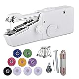 Einfach zu bedienen: Sie können es schnell eine Verbindung mit dem flachen Rand mit dem Knopfdruck. Diese kleine Haushaltsnähmaschine ist sehr geeignet für Anfänger, Kinder, Kinder, Mädchen, Damen nähen Liebhaber Ihre unterschiedlichen Bedürfnisse für DIY Nähen gerecht zu werden. Sowohl Anfänger als auch Profis können leicht einige DIY Handwerk machen.