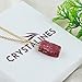 CRYSTALINES Natural Raw Thulite Gemstone Necklace, Rough Stone Dainty Pendant, Handmade Bohemian Jewelry, Wicca & Reiki Healing Crystals, Gold Plated Chain, Christmas Gift for Women, 18 Inch