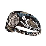 Remolino De Turtle Marina Hawaiana Honu Hombre Mujer Diadema Deportiva Absorbente Banda para El Sudor Suaves Cinta Sudor Cabeza para Gimnasio Yoga Ciclismo