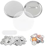 BEAMNOVA 100 Sets of Metal Button Supplies Blank 32mm / 1.26 in (Approx. 1-1/4 inch) for Button Maker Machine, Slick Metallic Back, Badge Making Parts Round DIY Pin Maker