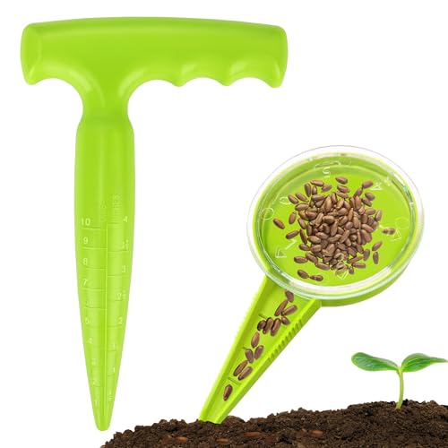 Milifox Plantador de Siembra Dibber,Semillas de JardíN Dibber Herramienta para JardineríA,Bulbo de PlantacióN de Herramientas para La PlantacióN de Semillas Y Bulbos(Verde Claro)