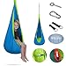 Kids Hanging Pod Swing Chair with Pocket, Hanging Hammock Cocoon, Indoor and Outdoor Fun, Reading Nook, Relaxation, Sensory and Autism Therapy, Easy to Hang Comfortable Nest, Girls and Boys (Blue)