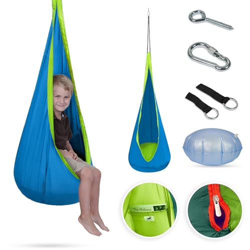 Appomattox Kids Child Hanging Pod Swing Chair with Pocket, Hanging Hammock Cocoon, Indoor and...