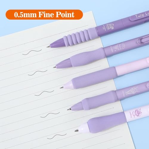 Image of PAXCOO Ice Cream Theme Gel Pens Set of 5, 0.5mm Fine Point Retractable Blue Ink Rollerball Pens,Cute Aesthetic Writing Pens for Students, School, College, Office, Smooth Writing with Comfortable Grip