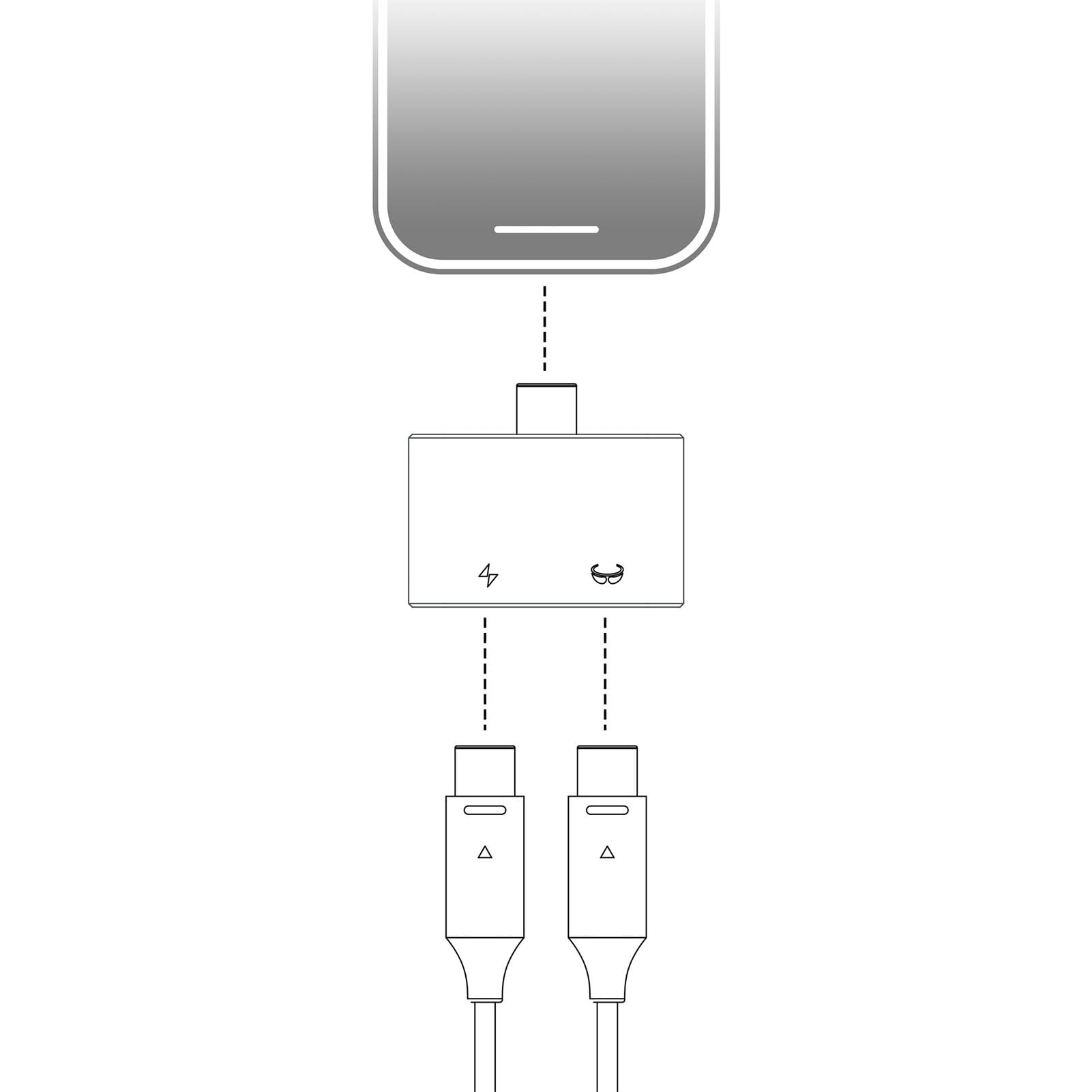 USB-C zu AR-Brillen Adapter, Laden & Spiele, Kompatibel mit 100 W PD-Aufladung und 4K 60 Hz Video Splitter, Lade-Hub für XREAL One/Air 2 Pro/Pro/RayNeo Air 2s/ XR/AR
