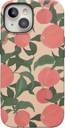 Casely iPhone 15 Plus Case | Feeling Peachy | Blush Vines | Bold Protective Design | Compatible with MagSafe