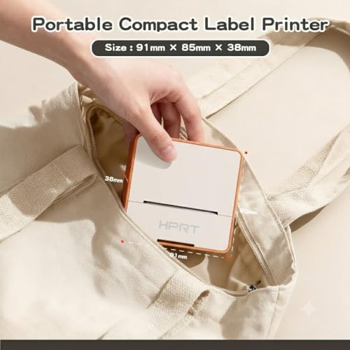 Image of HPRT S2 Bluetooth Thermal Label Printer, Portable Mini Inkless Sticker Maker with 1 Roll Paper, Compatible with iPhone & Android, for Home, School, Office, Travel, Kids. Free App with Templates