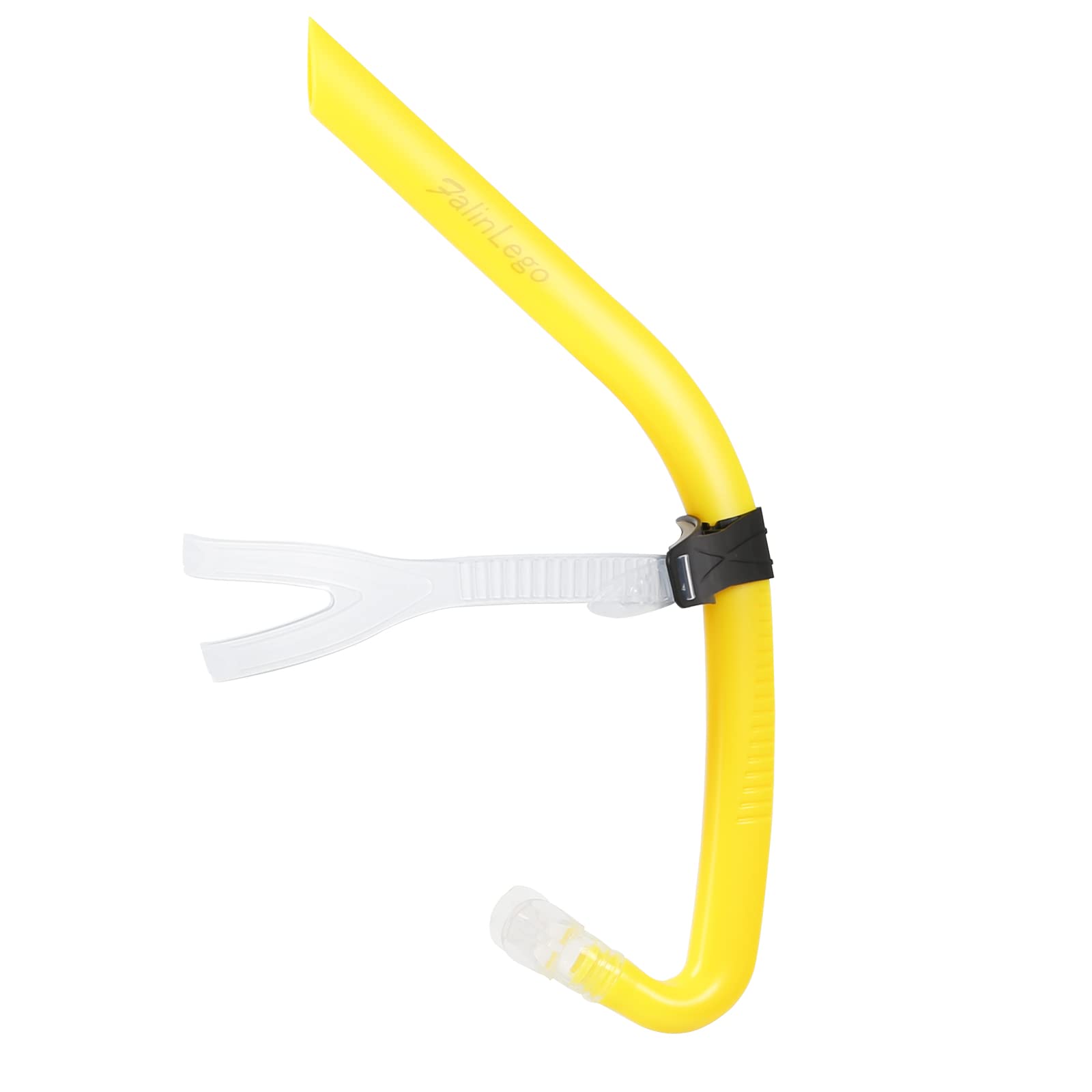 FalinLego Swim Snorkel for Lap Swimming, Swim Training Snorkel Front Mounted Training Gear with Comfortable Head Pads and Food-Grade Silicone Mouthpiece for Pool Open Water, Adult (Yellow)