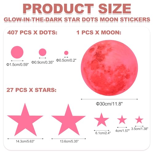 Vinilos Decorativos Estrellas y Luna Rosada 12'' miniatura 2