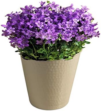Monarch Abode Hand Hammered Desert Clay Garden Pot Planter, Metal