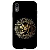 ホルスの神秘的な目 幾何学 古代エジプト スマホケース iPhone XR 用