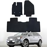 GXARTS Car Floor Mats Carpet Full Set Fit for Ford Edge Limited SEL SE Sport 2007 2008 2009 2010 2011 2012 2013 | All-Weather, Velour, Black | Waterproof ＆ Anti Sliding Back