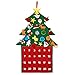 Tencoz Felt Christmas Tree Fabric Advent Calendar, 24 Days Countdown to Xmas DIY Decorations Wall Door Hanging Gift with Pockets for Kids