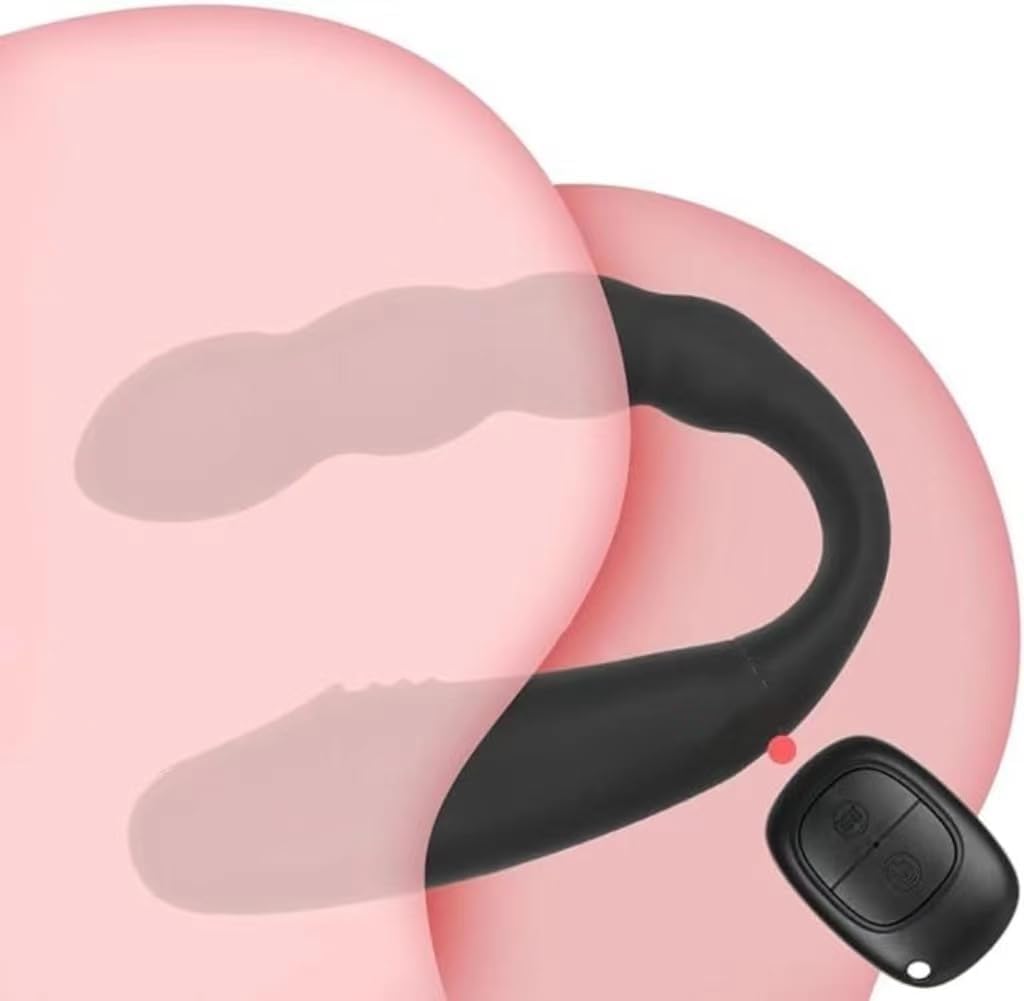 Vibrating Double-Ended Anal Bead Butt Plug- Double-Head Vibrator Clitoral Stimulator with 10 Vibration Modes,G-spot Anus-Vaginal Stimulation Sex Toys for Women Men Couples Pleasure